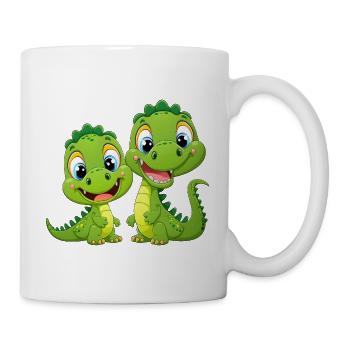Dinosaurier Baby Tyrannosaurus zwei Dino T-Rex - Tasse - Weiß - Rechts