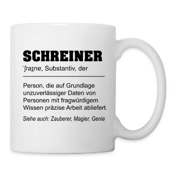 Lustige Definition Beruf Schreiner - Tasse - Weiß - Rechts