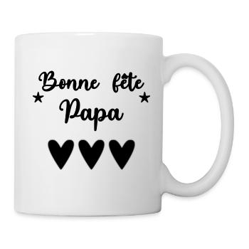 PAPA. FÊTE DES PÈRES. BONNE FÊTE PAPA. BONNE FÊTE - Mug blanc - blanc - Droite