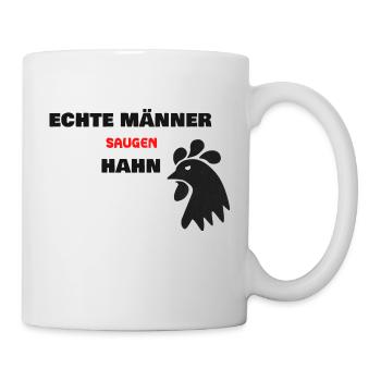 Echte Männer Saugen Hahn - Tasse - Weiß - Rechts