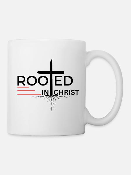 Rooted in Christ - Colossians 2:7 Apparel - Mug - white