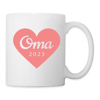 Oma 2023, Großmutter 2023, Enkelkind 2023 - Tasse - Weiß - Rechts