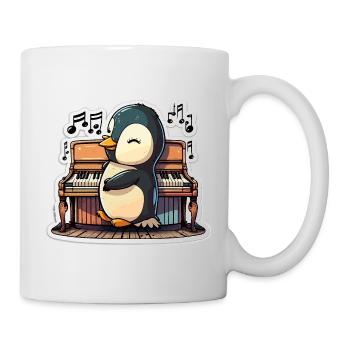 Piano-Pinguin - Tasse - Weiß - Rechts