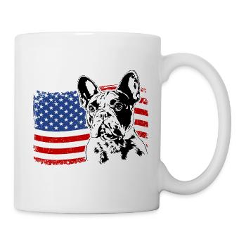 Bouledogue Français Amérique Flag Chiens Wilsigns - Mug blanc - blanc - Droite