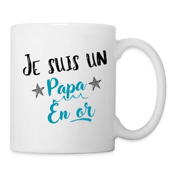 "Papa en or - Cadeau pour papa exceptionnel" - Mug blanc - blanc - Droite