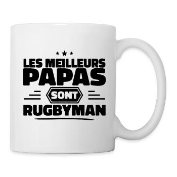Rugby Meilleur Papa, Fête des Pères - Papas Cadeau - Mug blanc - blanc - Droite