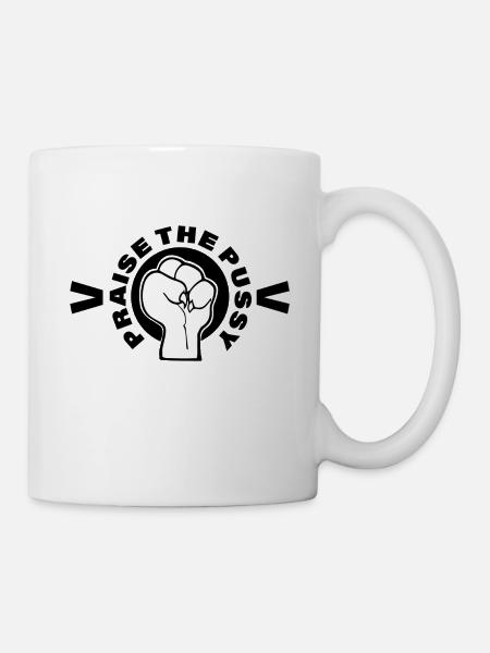 Louez le pu§§y - moustaches - Mug blanc - blanc