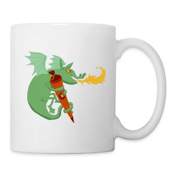 Dragon with school cone - Mug - white - Right
