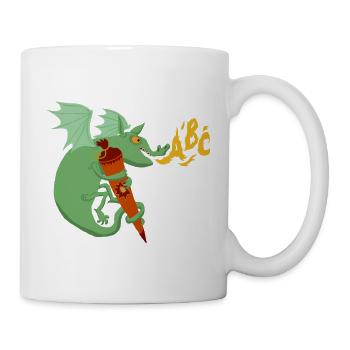 Drache abc - Tasse - Weiß - Rechts