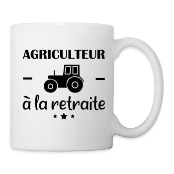 Agriculteur à la retraite, cadeau retraité - Mug blanc - blanc - Droite