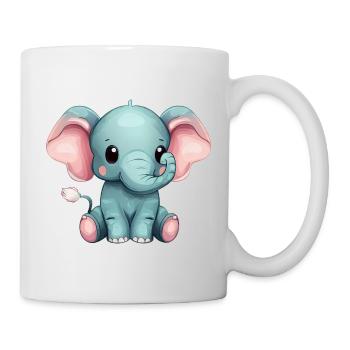 Cute Seated Gray Elephant - Mug - white - Right