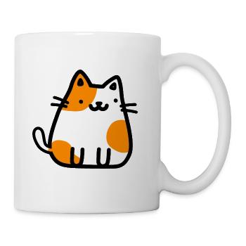 Whiskers and Paws - Cute Cat Cartoon Drawing - Mug - white - Right