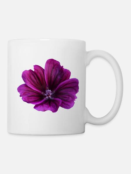Malve violette Blüte - Tasse - Weiß