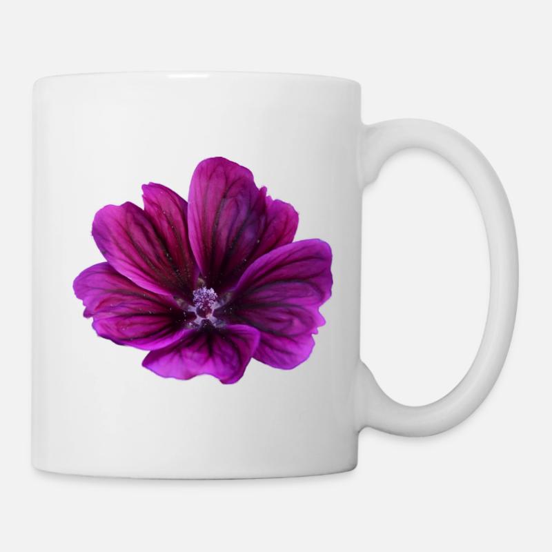 Fleur violette de mauve - Mug blanc - blanc