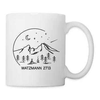 Watzmann Überschreitung Souvenir Berg Line Art - Tasse - Weiß - Rechts