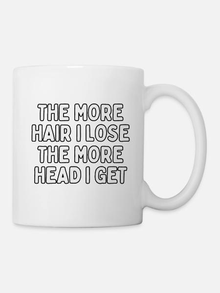 Plus je perds de cheveux, plus j’ai la tête - Mug blanc - blanc