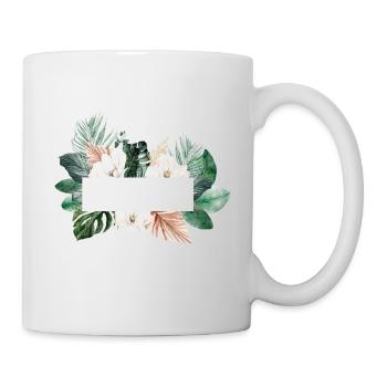 Modern Blumen Tropic personalisierbar - Tasse - Weiß - Rechts