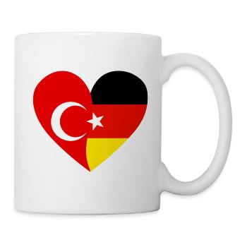 Turkey Germany Flags Heart - Mug - white - Right