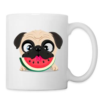 Carlin à la pastèque, Fruity Dog Design - Mug blanc - blanc - Droite