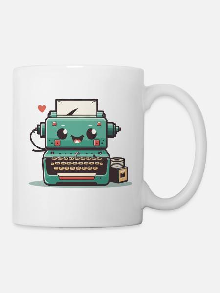 Schreibmaschine Retro - Tasse - Weiß