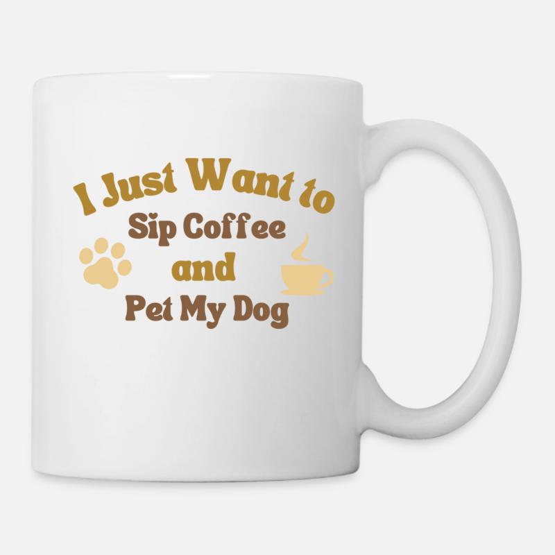 Tout ce dont j’ai besoin, c’est de café et de mon chien - Mug blanc - blanc
