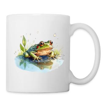 Green grass frogs make a loud concert - Mug - white - Right