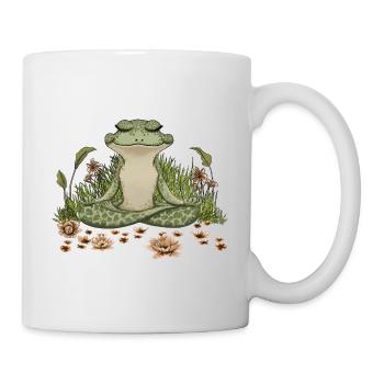 Cottagecore Meditating Frog, Yoga t-shirt Frog - Mug - white - Right