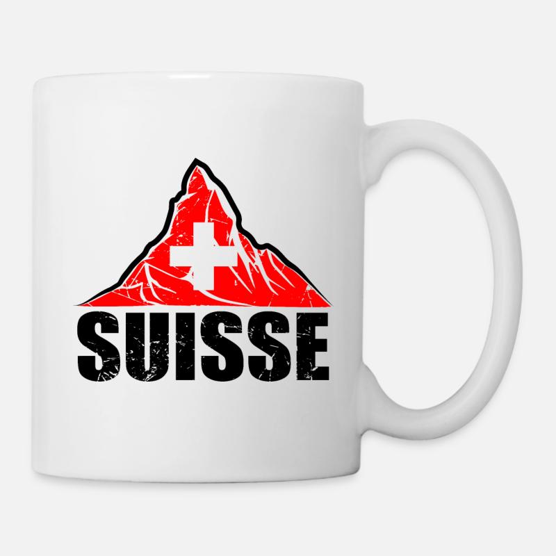 Suisse Cervin - Drapeau suisse - Mug blanc - blanc