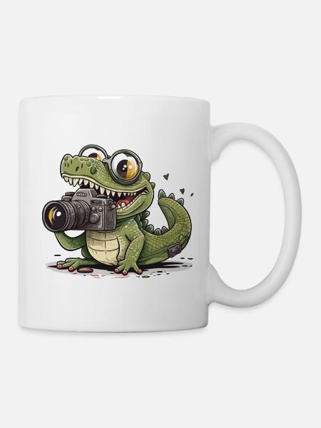 Schnappschuss Glückliches Reptil - Tasse - Weiß