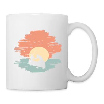 Angler Freunde im Sonnenuntergang Geschenk - Tasse - Weiß - Rechts