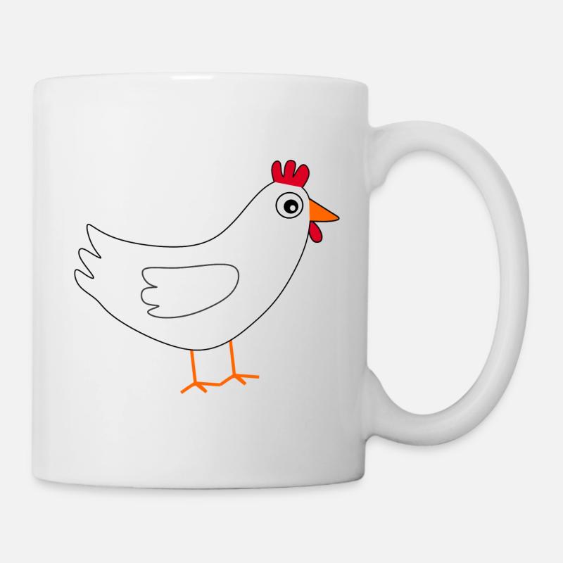 weißes Huhn Ostern - Tasse - Weiß