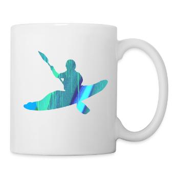 Rudern, Rafting, Kajak, Graffiti, Boot - Tasse - Weiß - Rechts