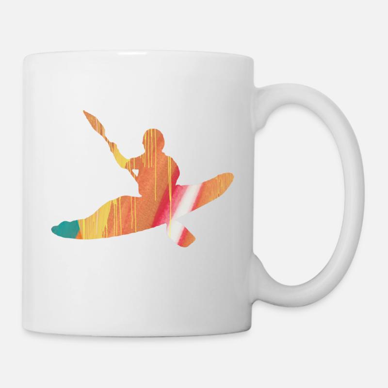 Rudern, Rafting, Kajak, Graffiti, Boot - Tasse - Weiß