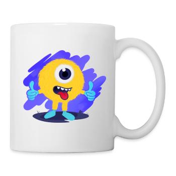 One-eye (fur, thumbs up) - Mug - white - Right