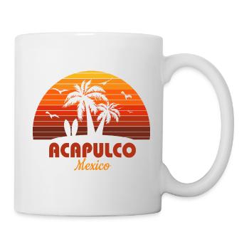 Acapulco Mexiko Künstlerischer Urlaub Souvenir Sonnenuntergang - Tasse - Weiß - Rechts