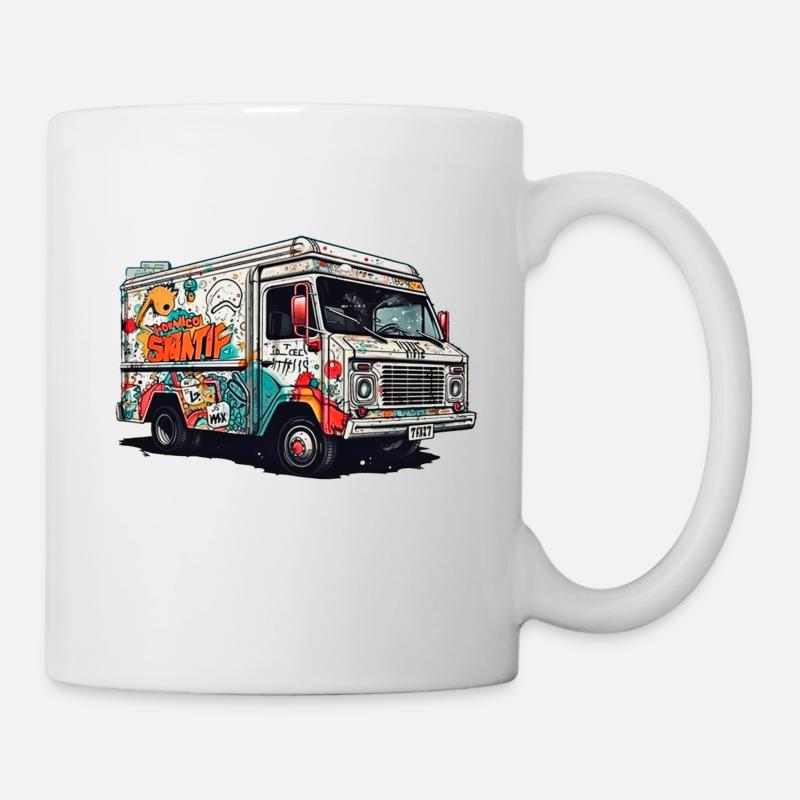 Graffiti-Truck-Straßenkunst - Tasse - Weiß