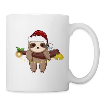 Drôle de Noël paresseux. Paresseux de Noël - Mug blanc - blanc - Droite