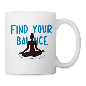 Cadeau 'Find Your Balance', Inspiration Yoga - Mug blanc - blanc - Droite