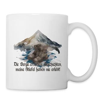 Berge Alpen Wandern Bergsteigen Lustige Sprüche - Tasse - Weiß - Rechts