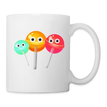 Lutscher,lollies, Familie, Süßigkeiten - Tasse - Weiß - Rechts