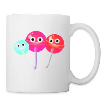 Lutscher,lollies, Familie, Süßigkeiten - Tasse - Weiß - Rechts