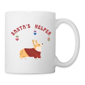 Chien Corgi : l’assistant du Père Noël - Mug blanc - blanc - Droite