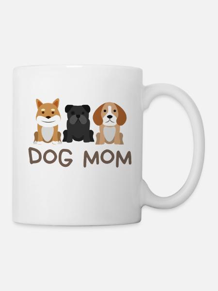 Dog Mom mit 3 Hunden - Tasse - Weiß