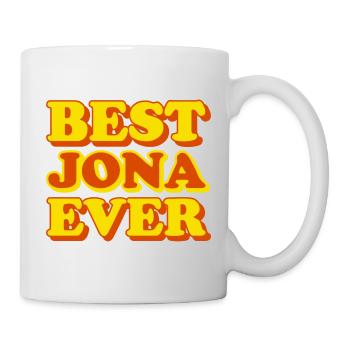 Lustiges Geschenk mit Vornamen Jona - Tasse - Weiß - Rechts