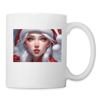 Verträumte Weihnachtsmannfrau - Tasse - Weiß - Rechts