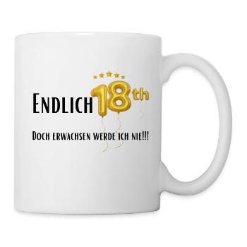 Endlich 18 - Tasse - Weiß - Rechts
