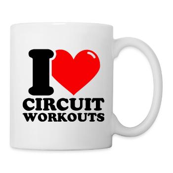 I love circuit training – fitness weightlifting lu - Mug - white - Right