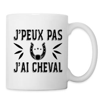 J'peux Pas J'ai Cheval - Mug blanc - blanc - Droite