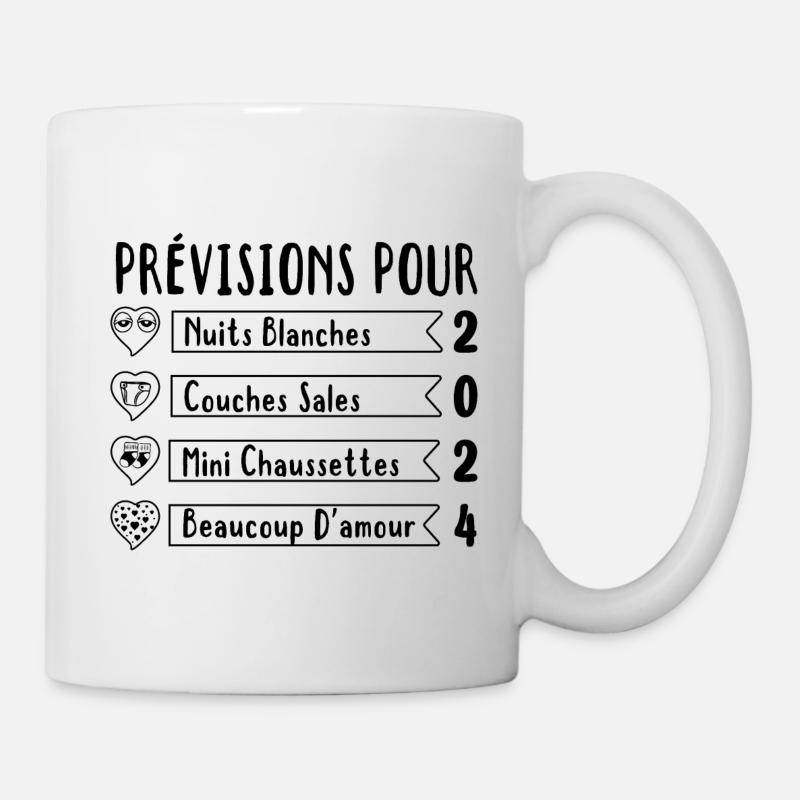 Prévisions pour 2024,future mama,futur papa,papa - Mug blanc - blanc