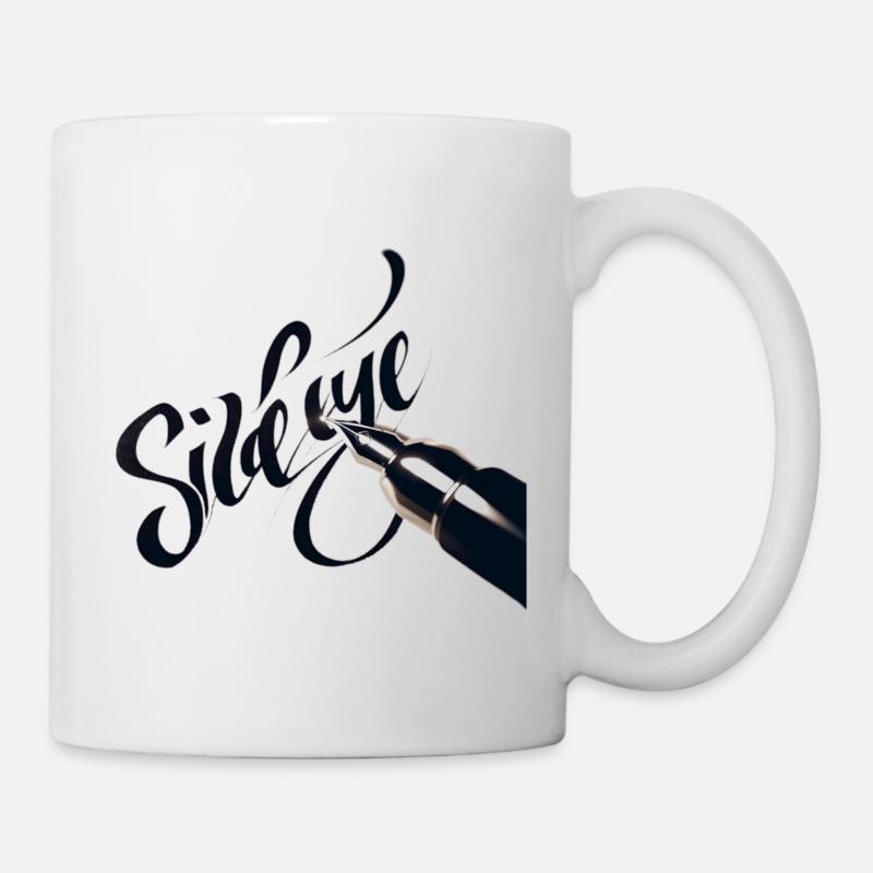 Sideeye eye side eye handschrift - Tasse - Weiß